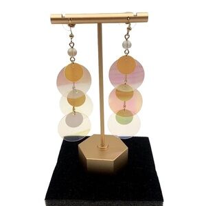 Iridescent Circle Drop Earrings New‎ with tags!